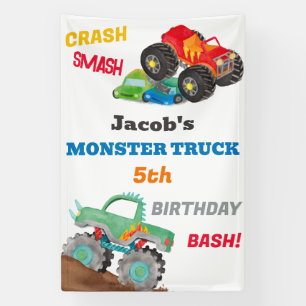 Banderoles Camion Crash Smash Monster Anniversaire Bash