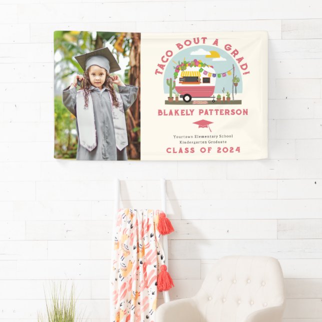 Banderoles Camion Taco Photo Enfants Graduation (En situation)