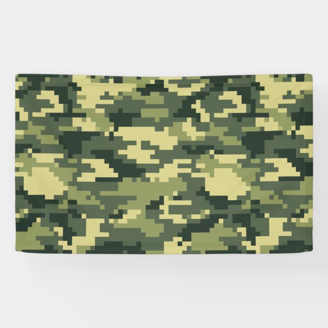 Banderoles Camouflage numérique en bois à 8 bits / Camo (Horizontal)
