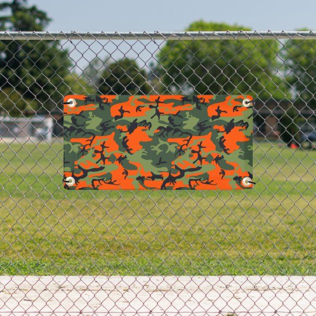 Banderoles Camouflage orange et vert, Militaire, Armée (Insitu)