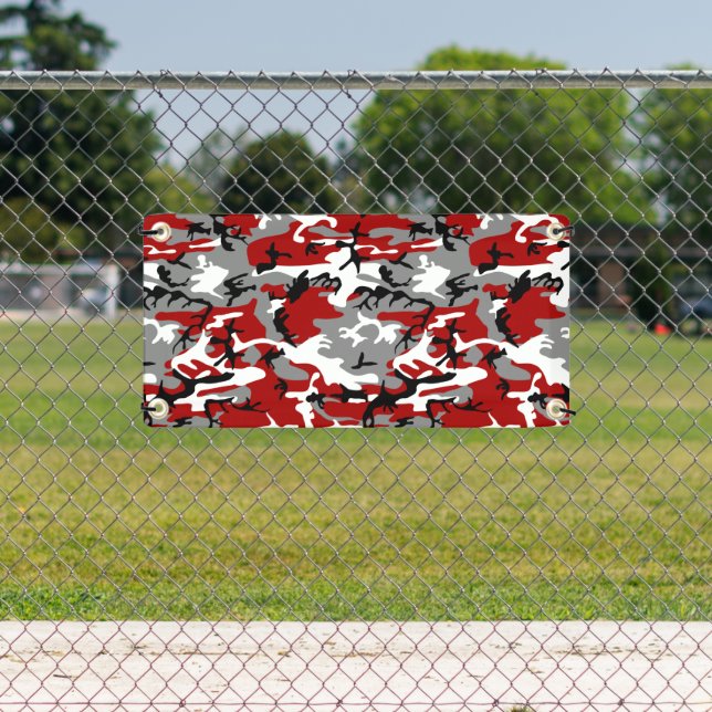 Banderoles Camouflage rouge et gris, Militaire, Armée (Insitu)