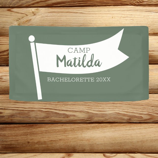 Banderoles Camp Bachelorette Forêt Vert Camping Drapeau (camping bachelorette banner camp bachelorette flag)