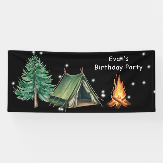 Banderoles Camp branché Out Boy's Birthday Party (Horizontal)