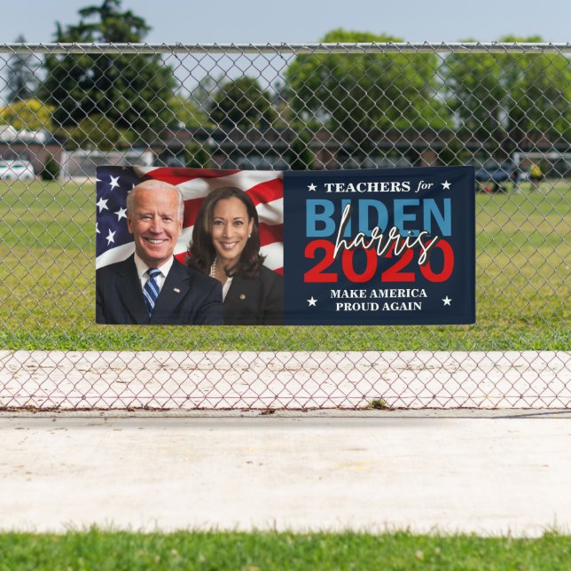 Banderoles Campagne Biden Harris 2020 avec photo patriotique (En situation)