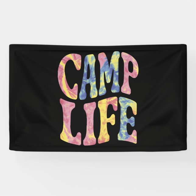 Banderoles Camping Summer Girls Camp Life Cravate-Die Retro (Horizontal)