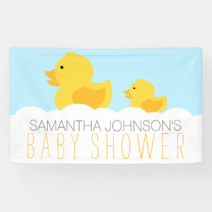Banderoles Canards en caoutchouc Baby shower jaune neutre