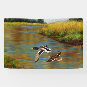 Banderoles Canards-Majards Survolant L'Étang