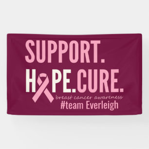 Banderoles cancer du sein Nom personnalisé personnalisé Banni