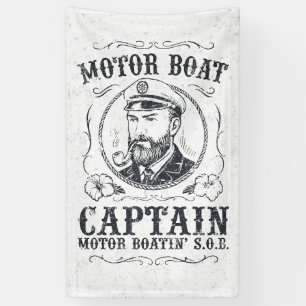 Banderoles Capitaine de bateau à moteur drôle Pontoon bateau