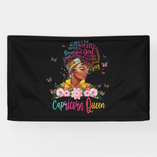 Banderoles Capricorn Queen Black Femmes Persistant Belle