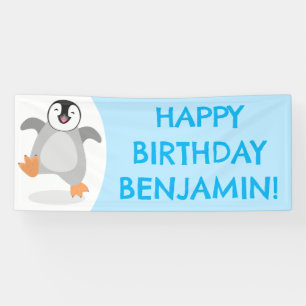 Banderoles Caricature d'anniversaire mignonne et heureuse emp