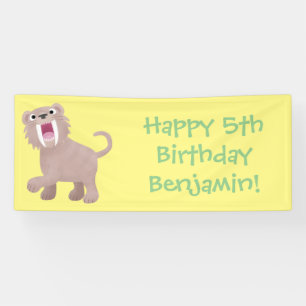 Banderoles Caricature du tigre mignon Saber Toothed Smilodon