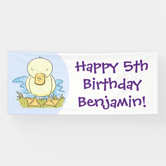 Banderoles Caricature jaune mignon pour canard bébé (Horizontal)