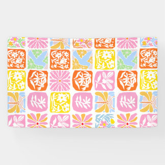 Banderoles Carrelage floral coloré Botanique Folk Whimsical