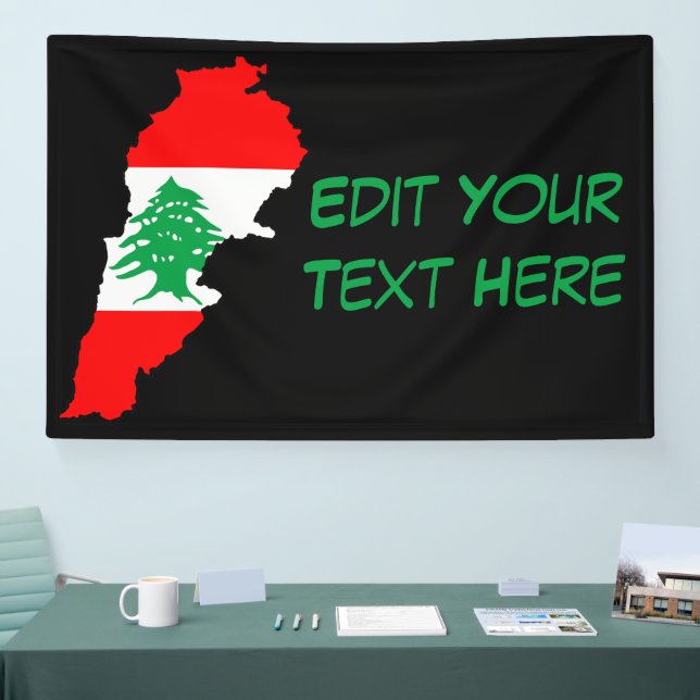 Banderoles Carte du Liban avec drapeau (Salon professionnel)