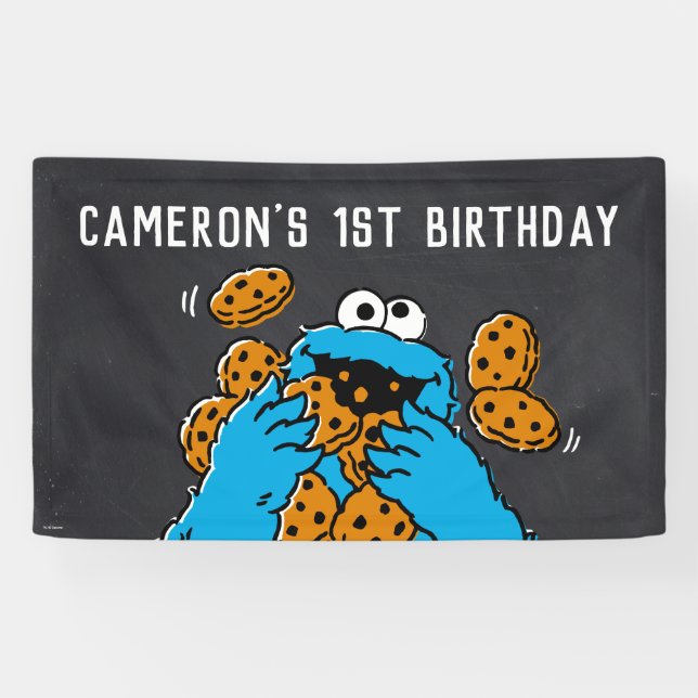 Banderoles Carton d'Anniversaire du Monstre-Cookies (Horizontal)