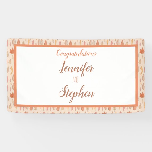 Banderoles Carton d'invitation de mariage automne feuilles (Horizontal)