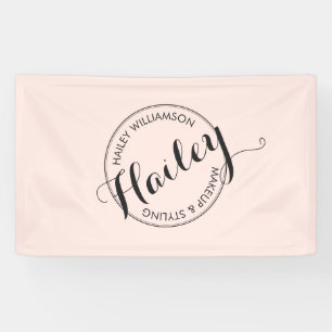 Banderoles Cartouche vintage en cercle logo maquillage et bea