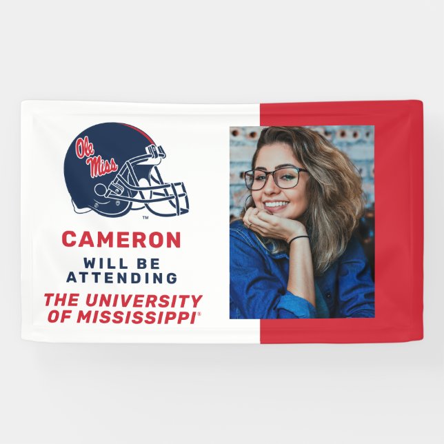 Banderoles Casque Ole Miss Football | bleu foncé (Horizontal)