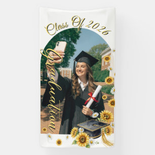 Banderoles Casquette de fin d'études Tournesol Aquarelle Prom