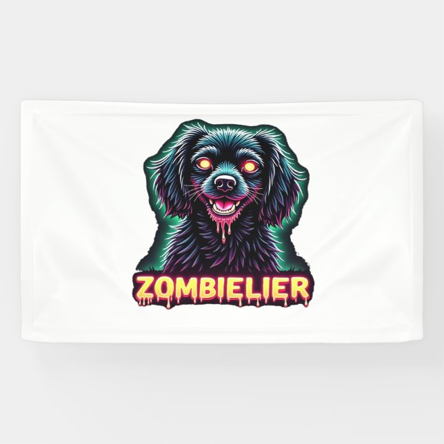 Banderoles Cavalier King Charles Spaniel CKCS Zombie Dog Hall (Horizontal)