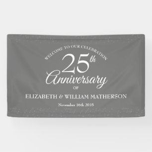 Banderoles Célébration de l'anniversaire de mariage d'argent 