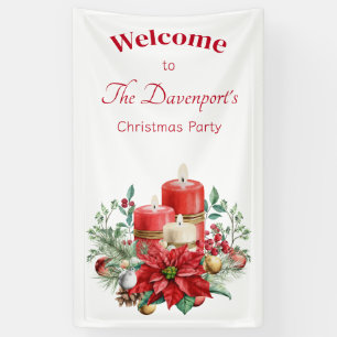 Banderoles Centerpiece de bougie avec Poinsettia Flower