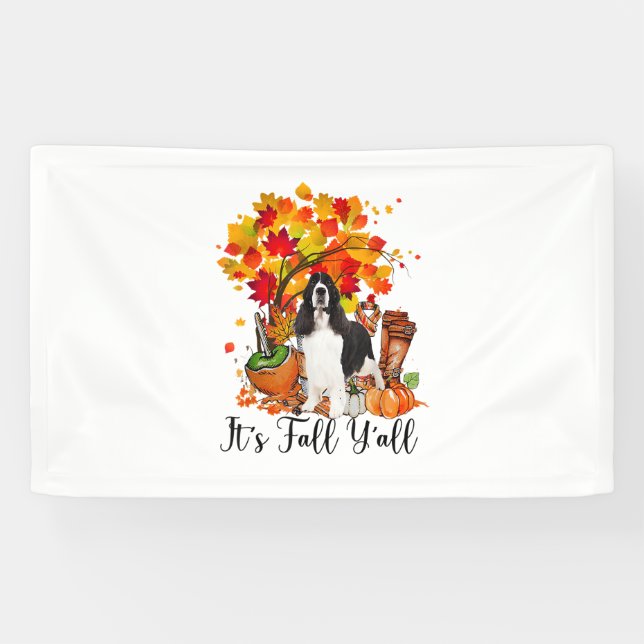 Banderoles C'est automne Y'all Springer Spaniel Dog Halloween (Horizontal)