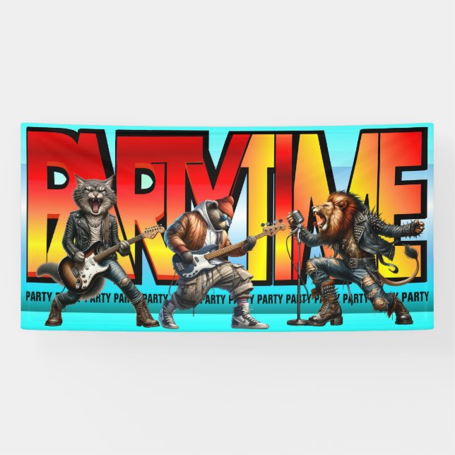 BANDEROLES C'EST L'HEURE DE FAIRE LA FÊTE (Horizontal)