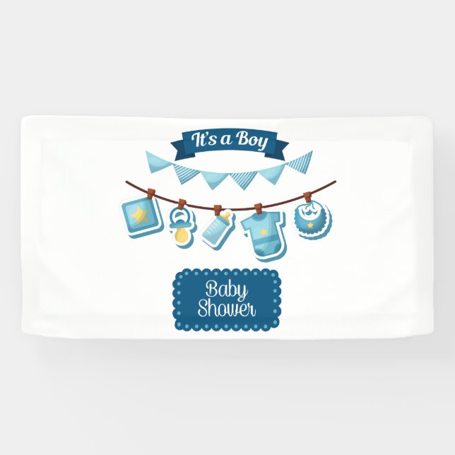 Banderoles C'est un Baby shower garçon 1.6x3 Vinyl Banner (Horizontal)