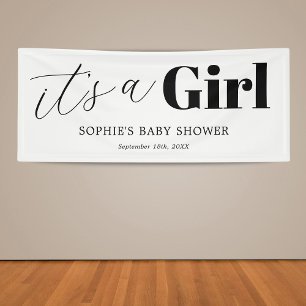 Banderoles C'est un Baby shower noir blanc