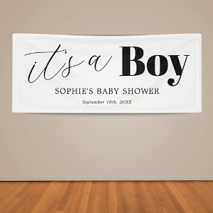 Banderoles C'est un Baby shower noir blanc