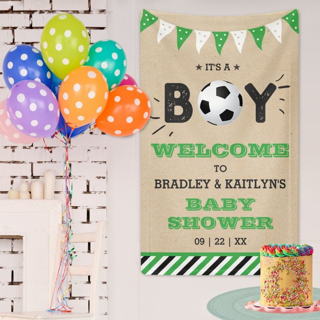 Banderoles C'est un garçon ! Baby shower Thématique Football  (Créateur téléchargé)