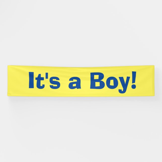 Banderoles C'est un garçon - Nouveau Faire-part de naissance  (Horizontal)