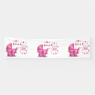 Banderoles C'est une fille 2.5x10 Vinyl Banner