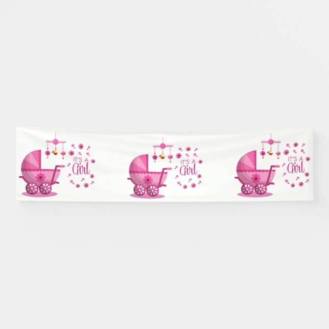 Banderoles C'est une fille 2.5x10 Vinyl Banner (Horizontal)