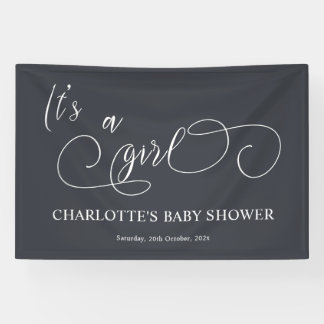 Banderoles C'est une fille calligraphie minimale moderne Baby