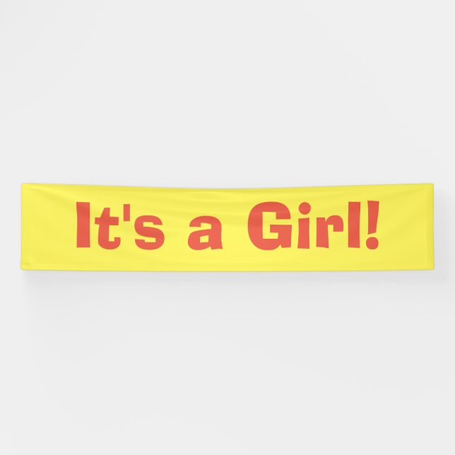 Banderoles C'est une fille - Faire-part de naissance (Horizontal)