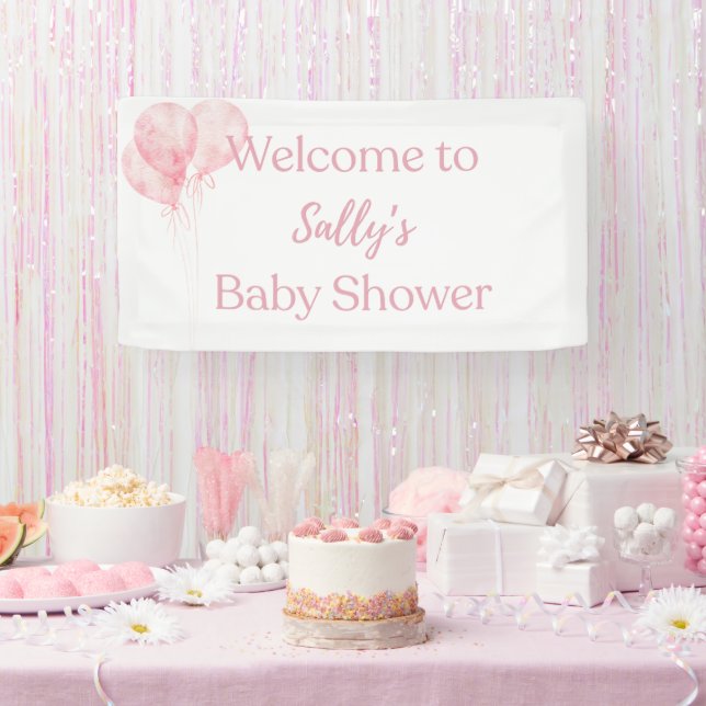 Banderoles C'est une fille rose ballons Baby shower Bienvenue (Fête)