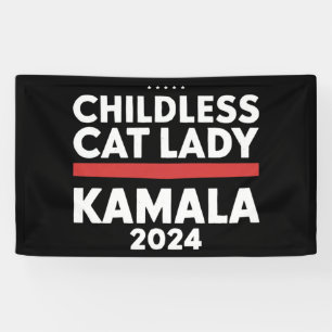 Banderoles Cette dame de chats sans enfants vote Kamala 2024