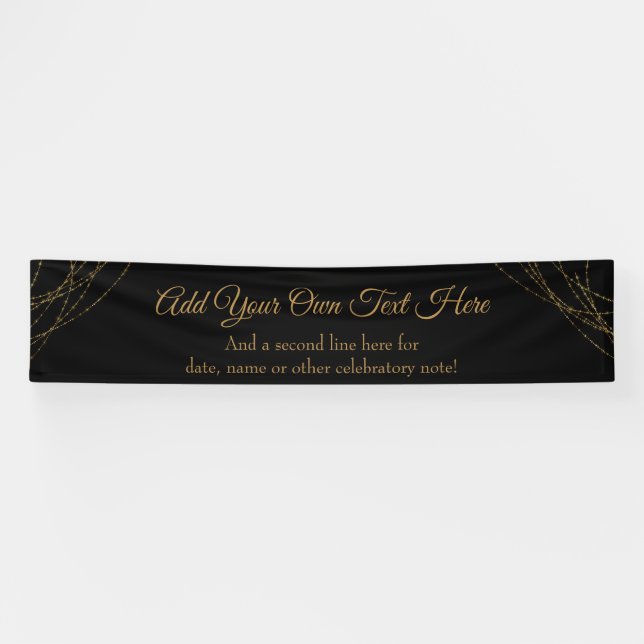 Banderoles Chaînes lumineuses Glittery Gold Ajouter votre pro (Horizontal)