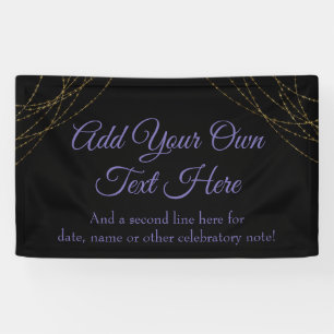 Banderoles Chaînes lumineuses Gold Glittery Ajoutez votre pr