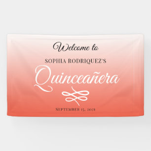 Banderoles Chaleureux Orange Quinceañera 15e anniversaire Bie