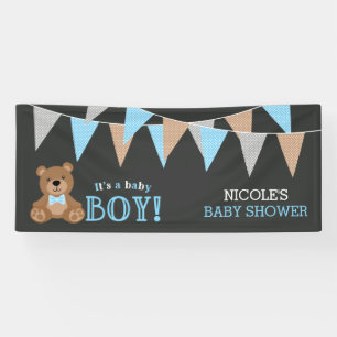 Banderoles Chalkboard Teddy Bear Baby shower garçon