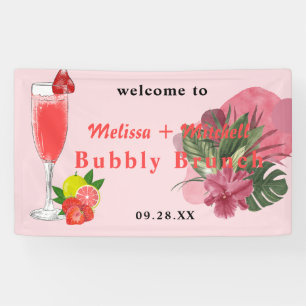 Banderoles Champagne mousseux et brunch mimosa bienvenue