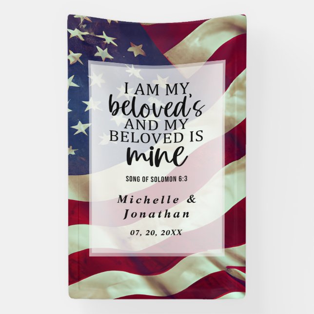 Banderoles Chanson de Solomon Bible USA Drapeau Mariage patri (Verticale)