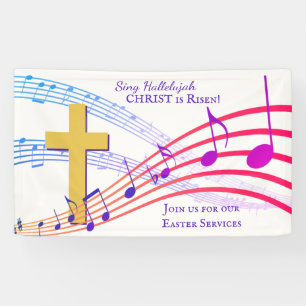 Banderoles CHANT Personnalisé HALLELUJAH CHRIST EST RISQUÉ Pâ
