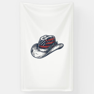 Banderoles Chapeau de cowboy patriotique vintage Fleur Concep