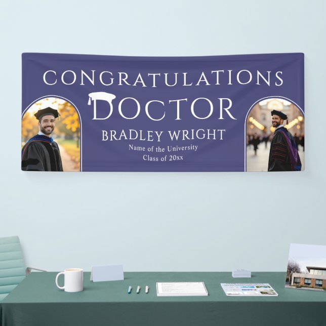 Banderoles Chapeau de doctorat personnalisé pour la remise de (Salon professionnel)