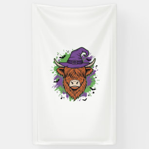 Banderoles Chapeau de sorcière de vache des Highlands Hallowe